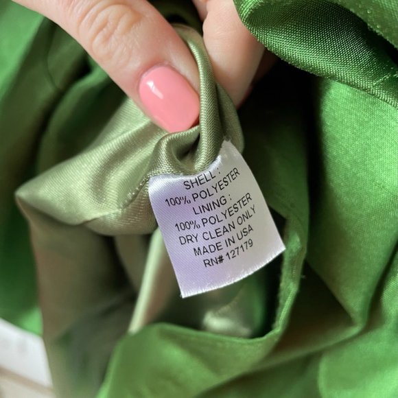 Jenny Yoo Green Sheen Sleeveless Fit & Flare Formal Dress Sz 10 - Picture 7 of 7